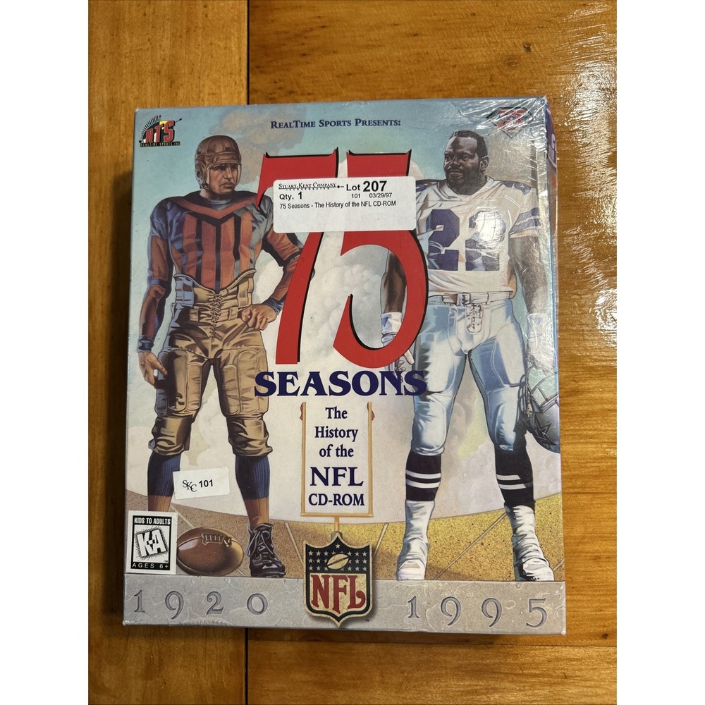 RealTime Sports 75 Seasons The History of the NFL CD-ROM‎ PC Mac 1994 Sealed New